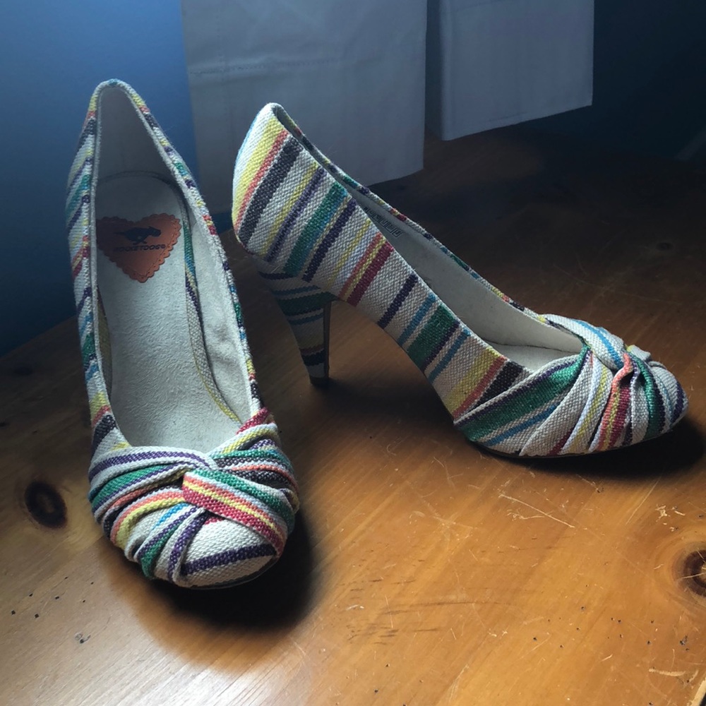 Rocket Dog Multicolor Striped Heels